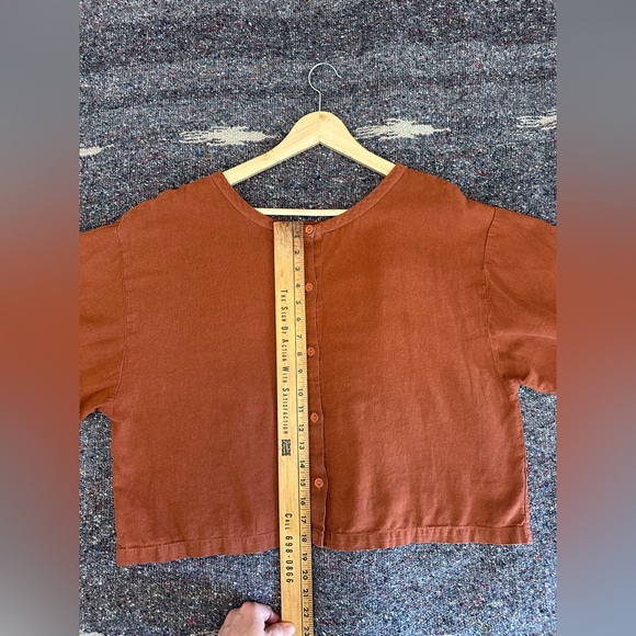 Rust Button-Up Women's Top - Picture 4 of 5